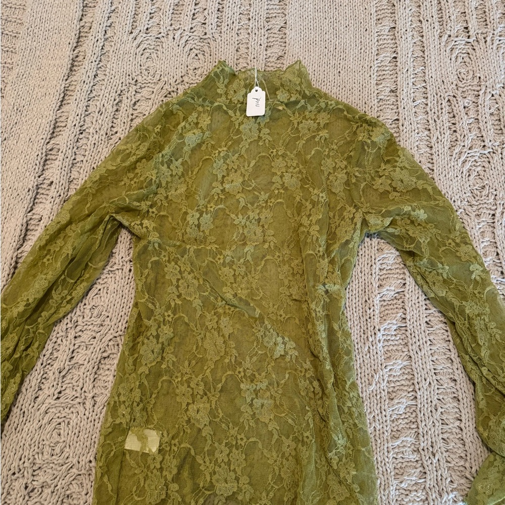 Elegant Green Lace Top